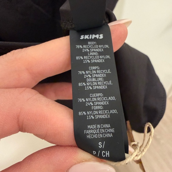 SKIMS Scoop Neck Black One-Piece Swimsuit, Size Small - Picture 6 of 6